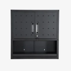 Hoge opbergkast met plank en 2 deuren voor de garage of schuur
