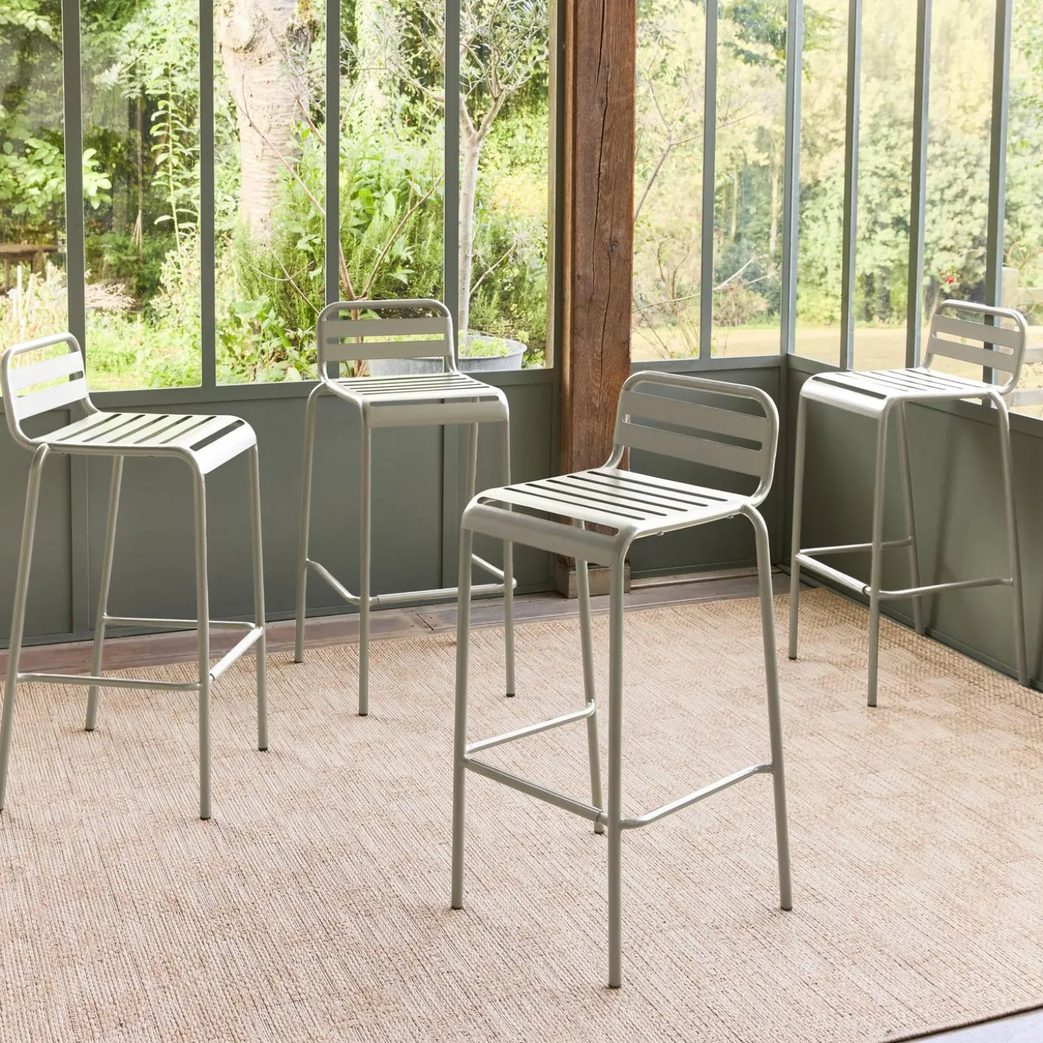 Hoge tuinstoelen metaal (set van 4)