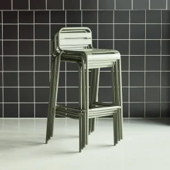 Hoge tuinstoelen metaal (set van 4)