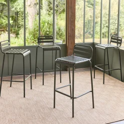 Hoge tuinstoelen metaal (set van 4)