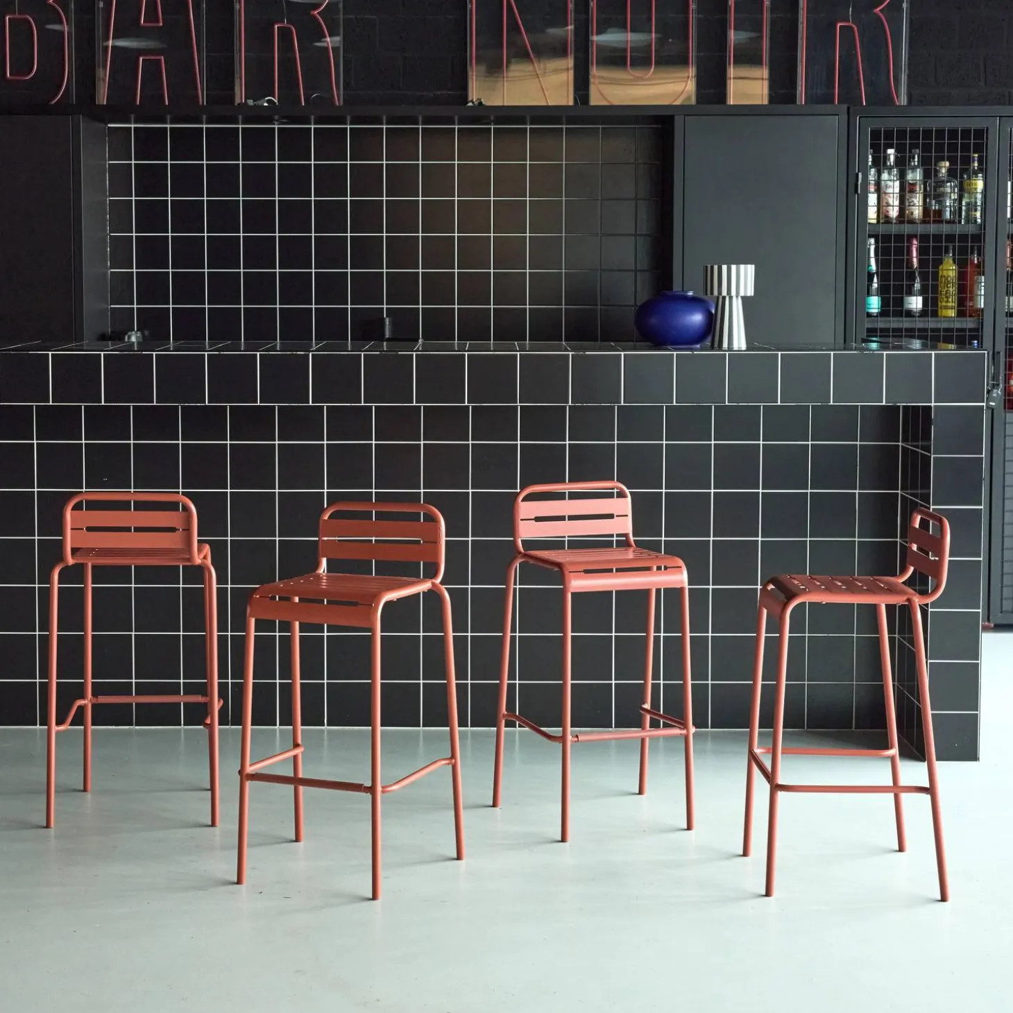 Hoge tuinstoelen metaal (set van 4)