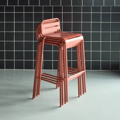 Hoge tuinstoelen metaal (set van 4)