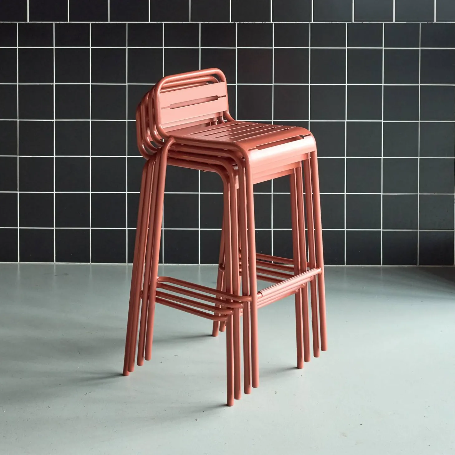 Hoge tuinstoelen metaal (set van 4)