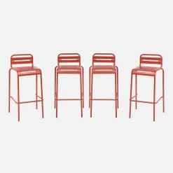 Hoge tuinstoelen metaal (set van 4)
