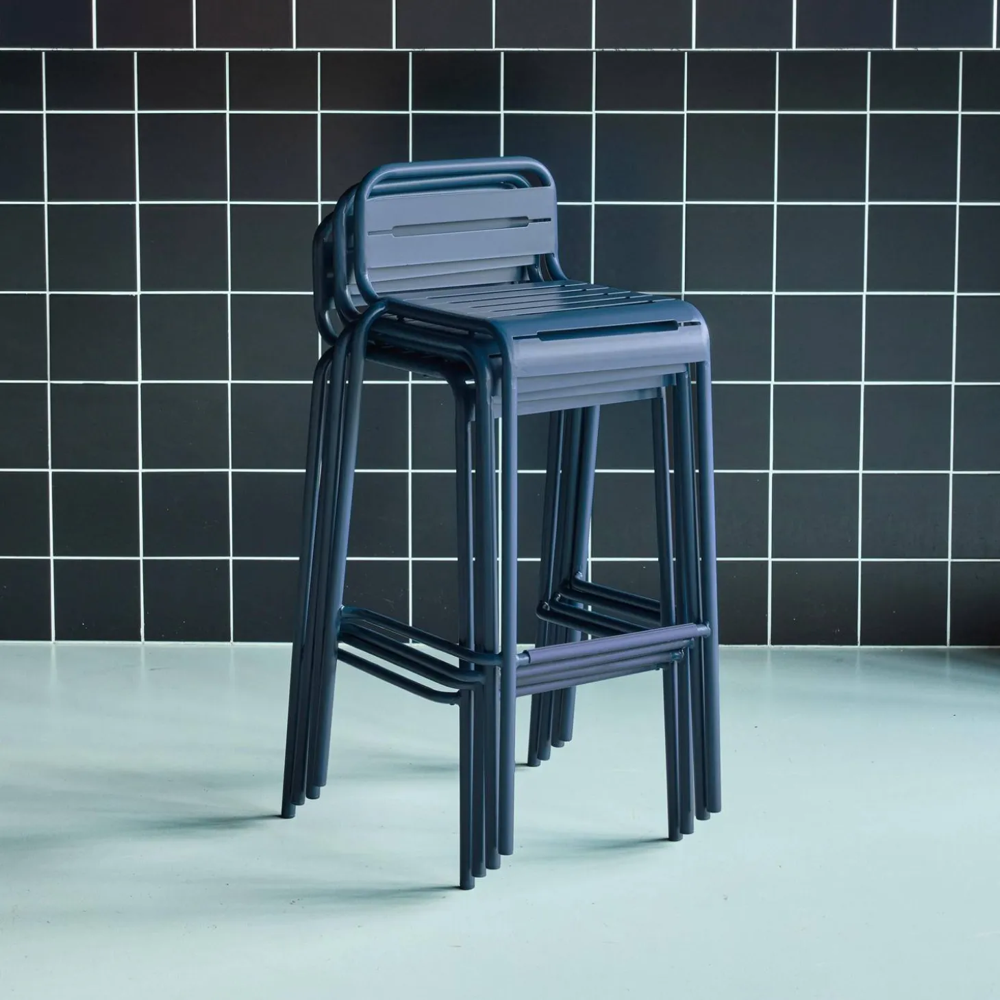 Hoge tuinstoelen metaal (set van 4)