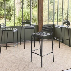 Hoge tuinstoelen metaal (set van 4)