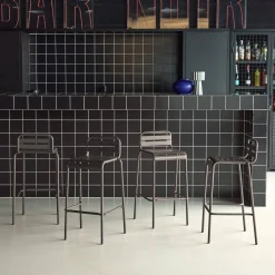 Hoge tuinstoelen metaal (set van 4)