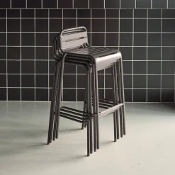 Hoge tuinstoelen metaal (set van 4)