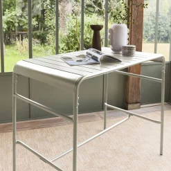 Hoge tuintafel 4 plaatsen metaal