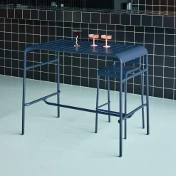 Hoge tuintafel 4 plaatsen metaal