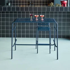Hoge tuintafel 4 plaatsen metaal