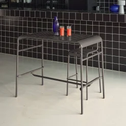 Hoge tuintafel 4 plaatsen metaal