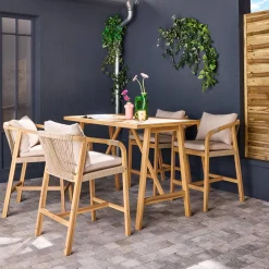 Houten acacia tuintafel met 4 stoelen