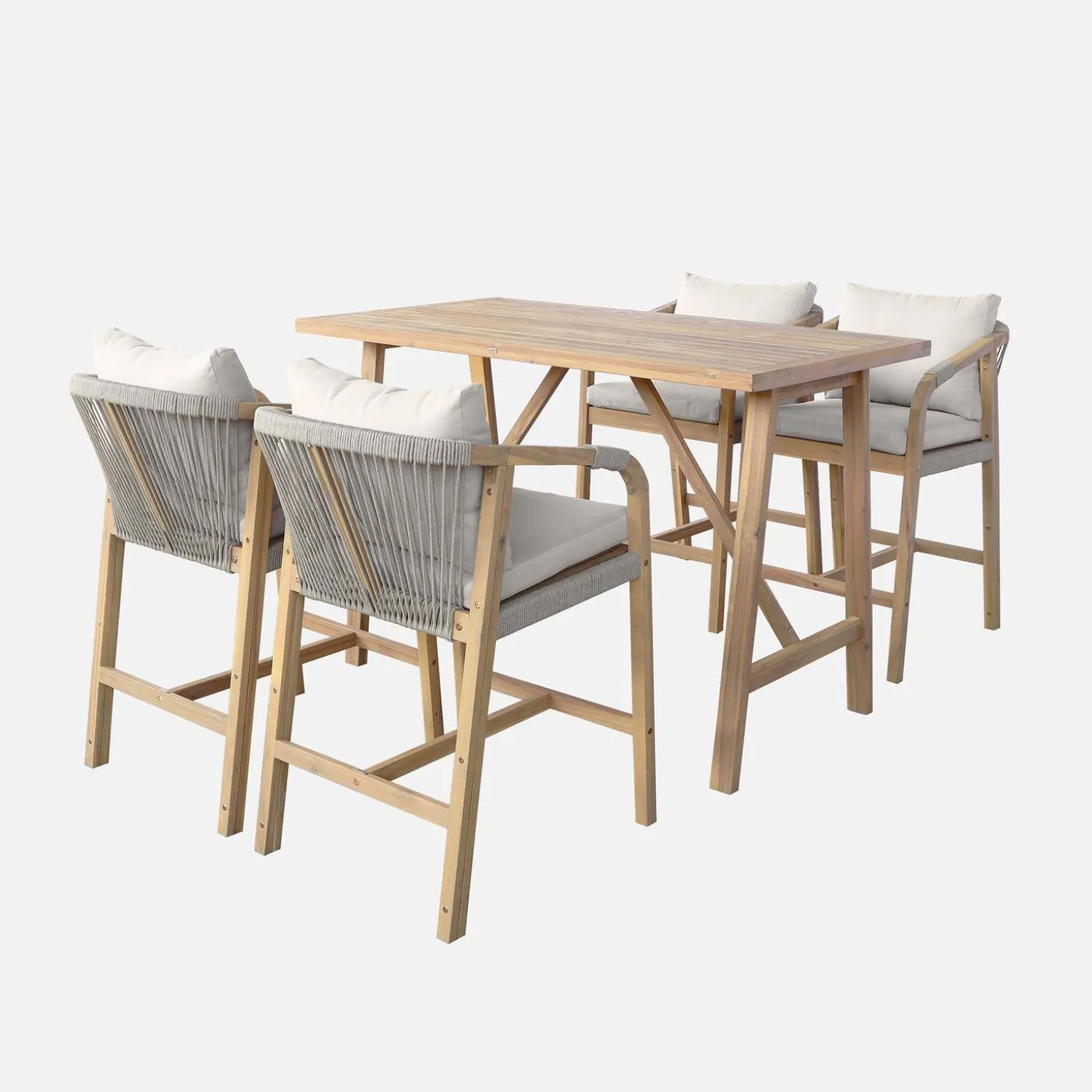 Houten acacia tuintafel met 4 stoelen