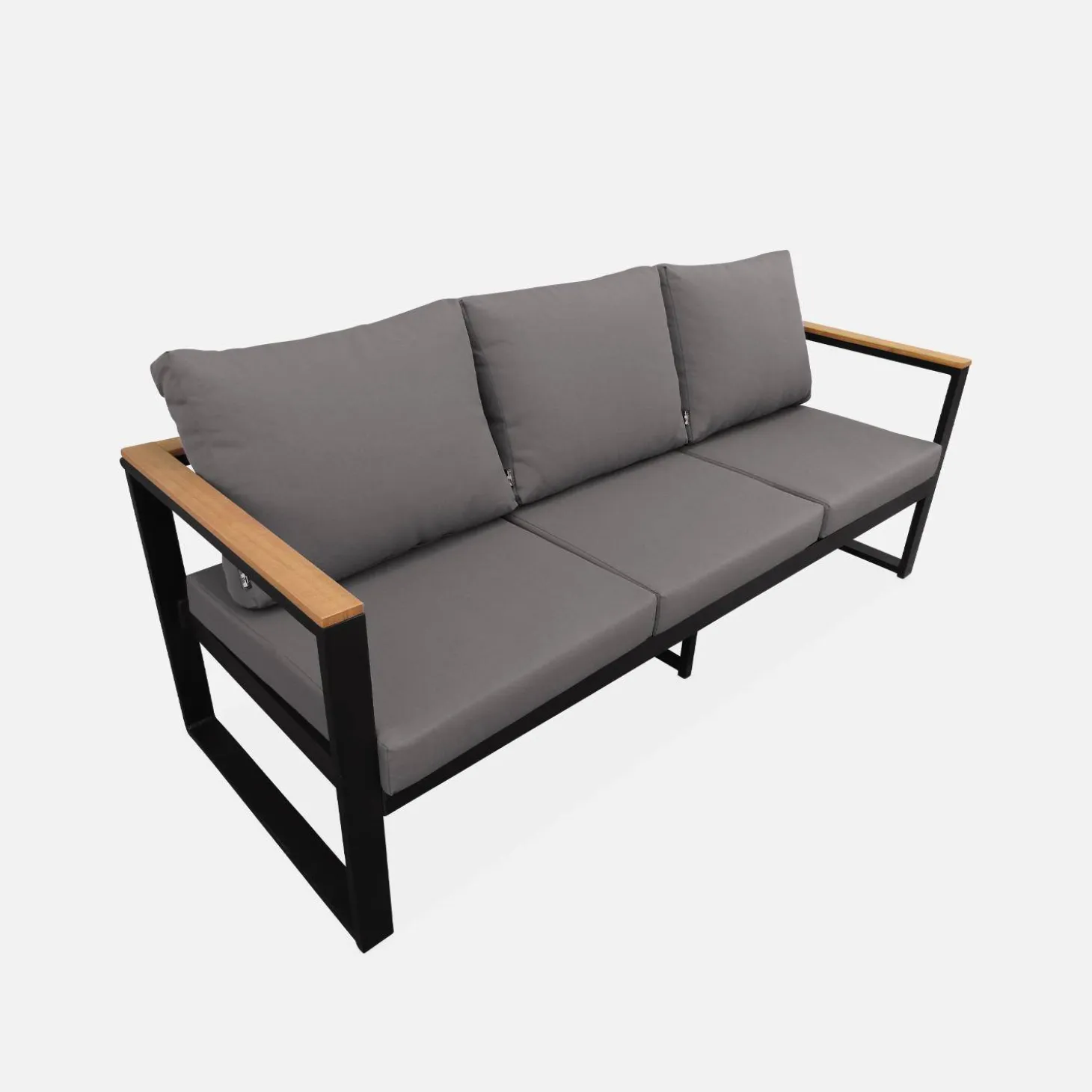 Houten en aluminium loungeset voor 5 personen