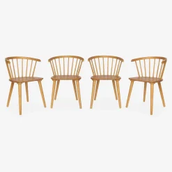 Houten en multiplex barstoel (set van 4)