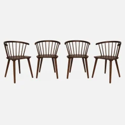 Houten en multiplex barstoel (set van 4)