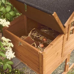 Houten kippenhok met ren voor 4 kippen