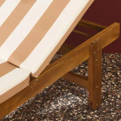 Houten ligstoel met meerdere standen en wielen (set van 2)