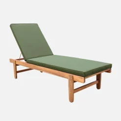 Houten ligstoel met meerdere standen en wielen (set van 2)
