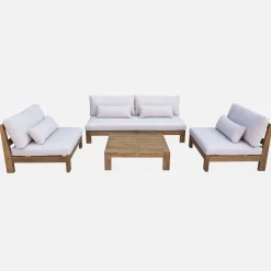 Houten loungeset premium, 5 zitplaatsen