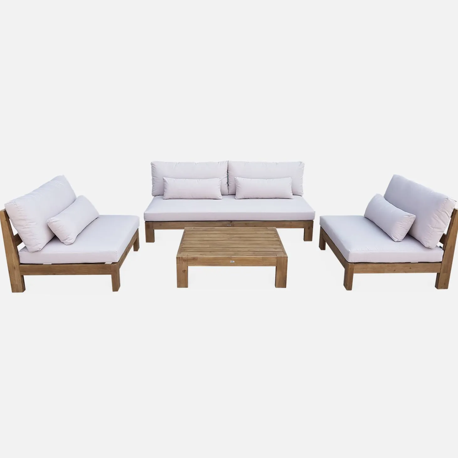 Houten loungeset premium, 5 zitplaatsen