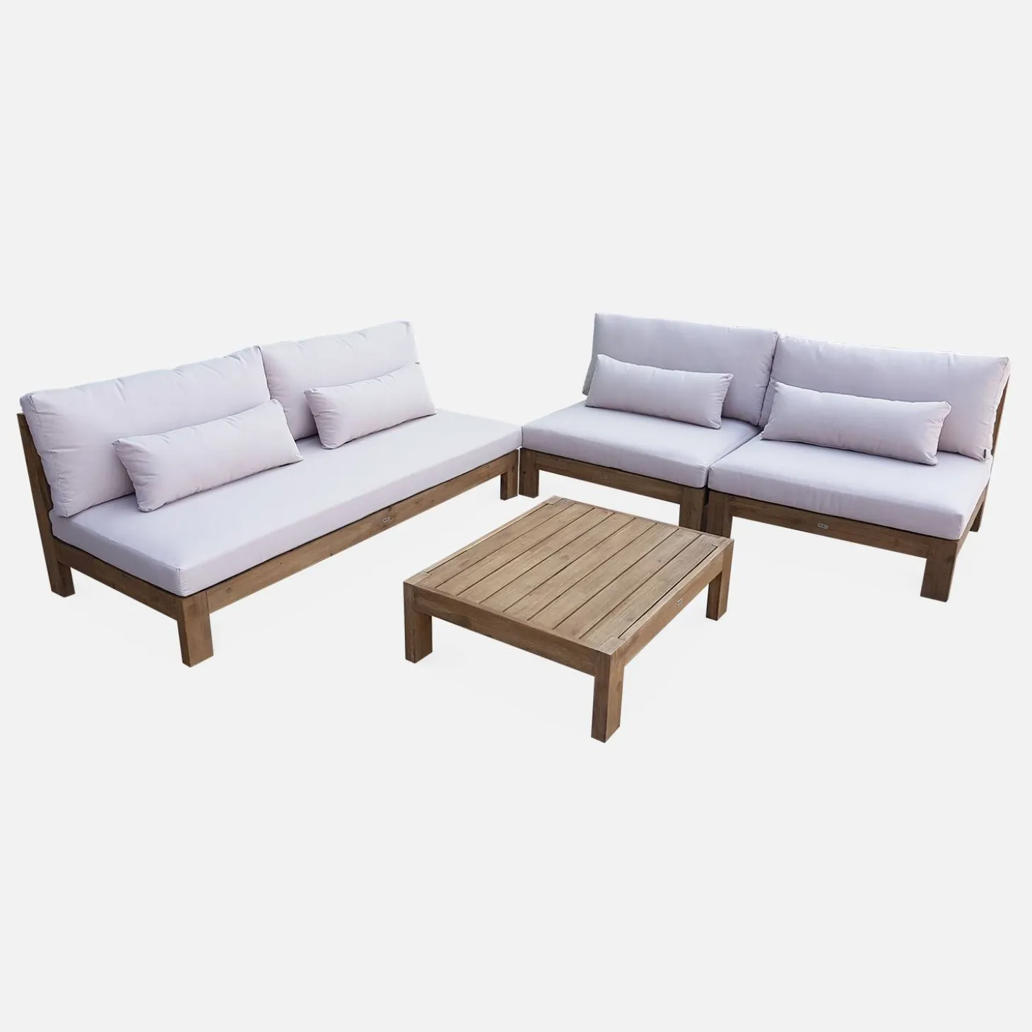 Houten loungeset premium, 5 zitplaatsen