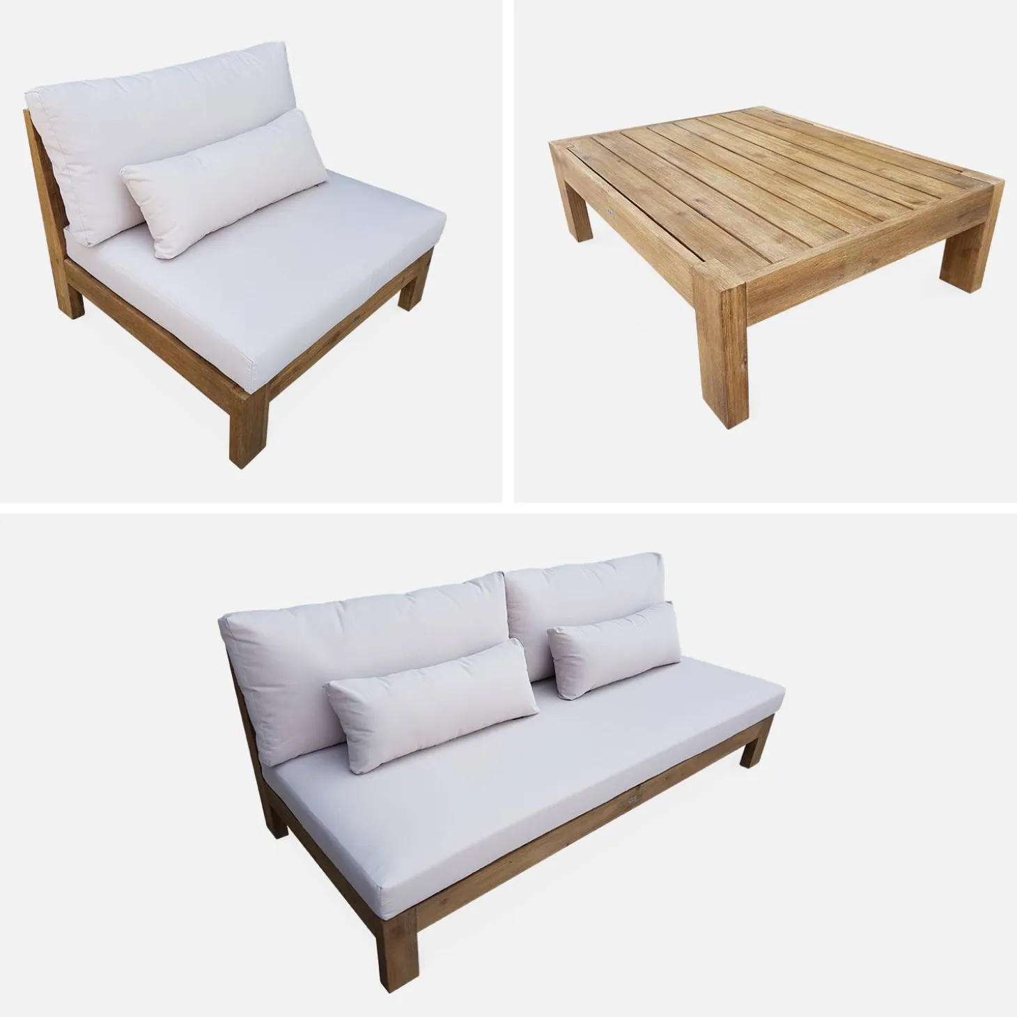 Houten loungeset premium, 5 zitplaatsen