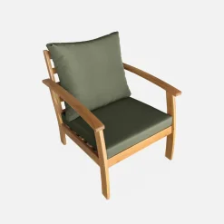 Houten loungeset, 4 zitplaatsen