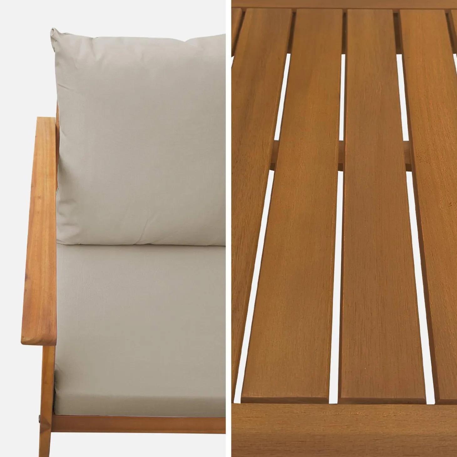 Houten loungeset, 4 zitplaatsen