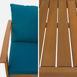 Houten loungeset, 4 zitplaatsen