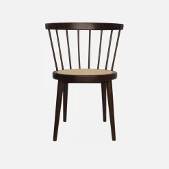 Hout en rotan stoel, set van 2