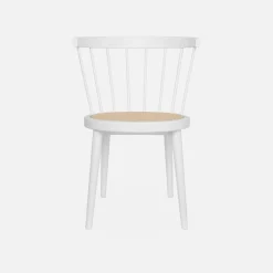 Hout en rotan stoel, set van 2