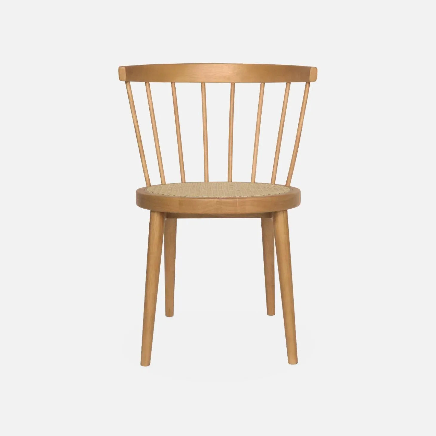 Hout en rotan stoel, set van 2