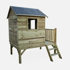 Houten speelhuisje met glijbaan 2m² - Magnolia