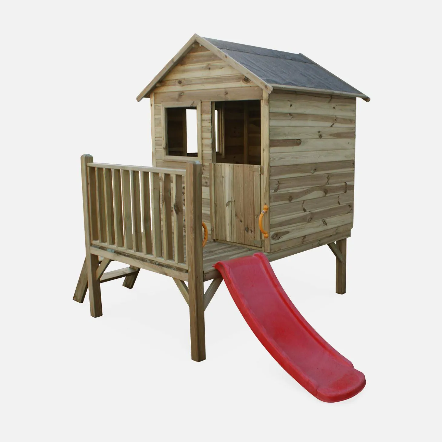 Houten speelhuisje met glijbaan 2m² - Magnolia