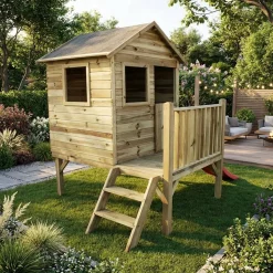 Houten speelhuisje met glijbaan 2m² - Magnolia