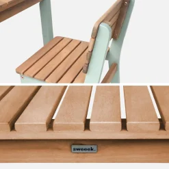 Houten tafel voor kinderen binnen/buiten, 2 stoelen