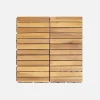 Houten terrastegels, lineair patroon, met latten