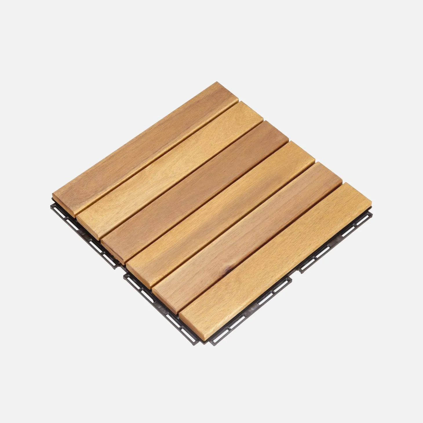 Houten terrastegels, lineair patroon, met latten