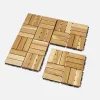Houten terrastegels, vierkant patroon