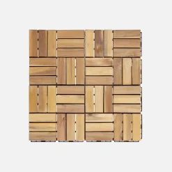 Houten terrastegels, vierkant patroon