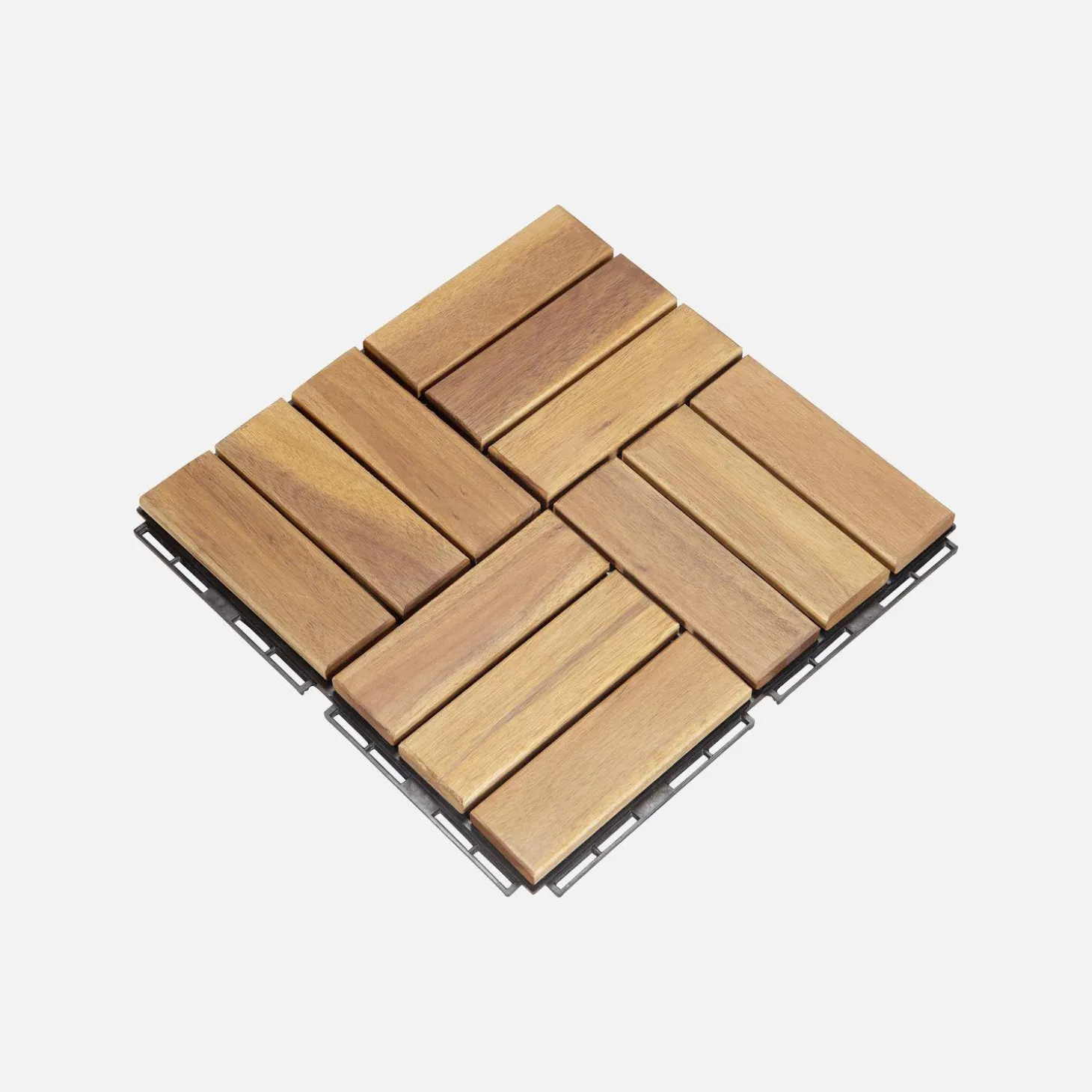 Houten terrastegels, vierkant patroon