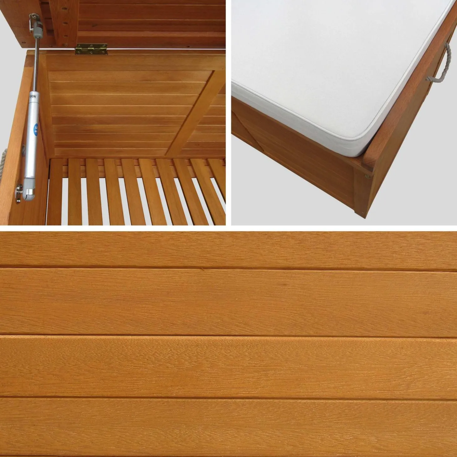 Houten tuinbox 200L met gasveren