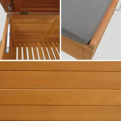 Houten tuinbox 200L met gasveren