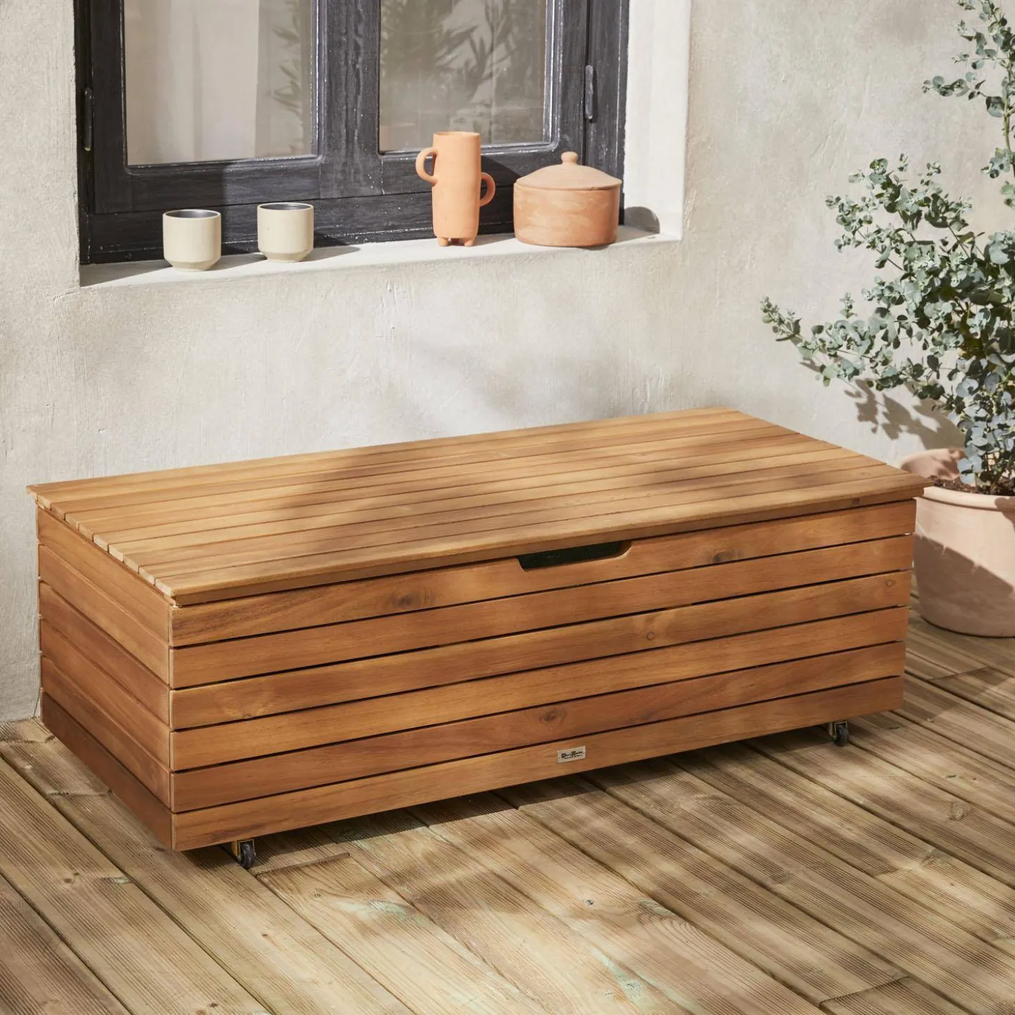 Houten tuin opbergbox 110L