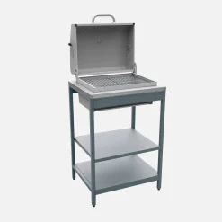 Houtskoolbarbecue roestvrij staal verchroomd rooster en 2 planken