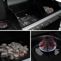 2-in-1 barbecue, gas en houtskool