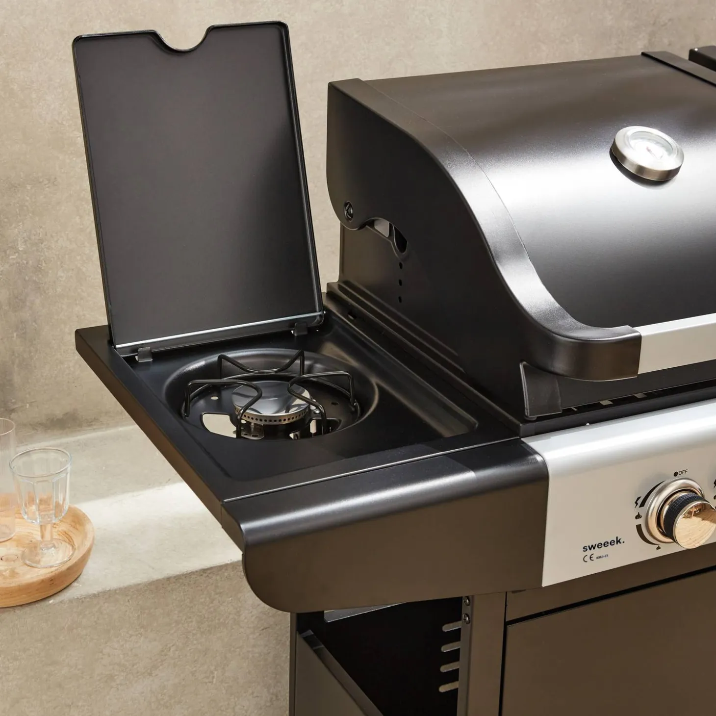 2-in-1 barbecue, gas en houtskool
