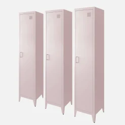 Industriële metalen kast 4 vakken 1 deur (set van 3)
